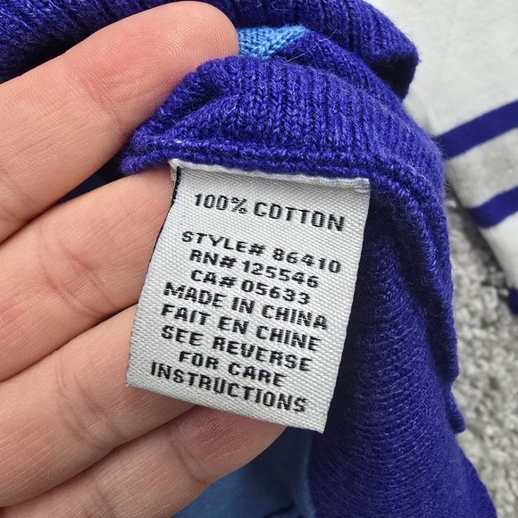 Habitat Sweater Womens Medium Blue Long Sleeve Pullover Stretch Knit Cotton - Picture 6 of 12